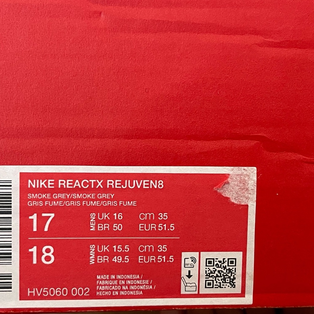 Size 17 - Nike ReactX Rejuven8 Smoke Grey HV5060-002 Men’s Brand New FAST SHIP - Picture 9 of 9